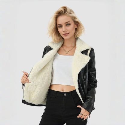 Thick Fur Leather Jacket
