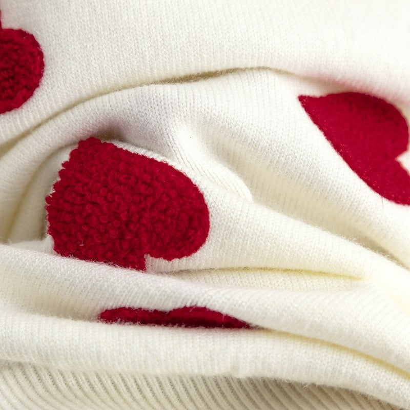 Round Neck Love Pullover Loose Sweater