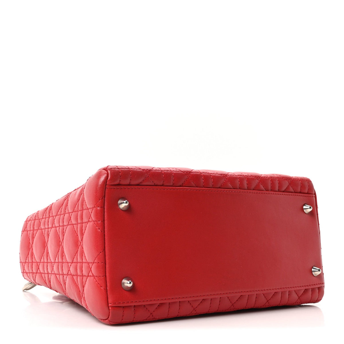 Lambskin Cannage Medium Lady Dior Red