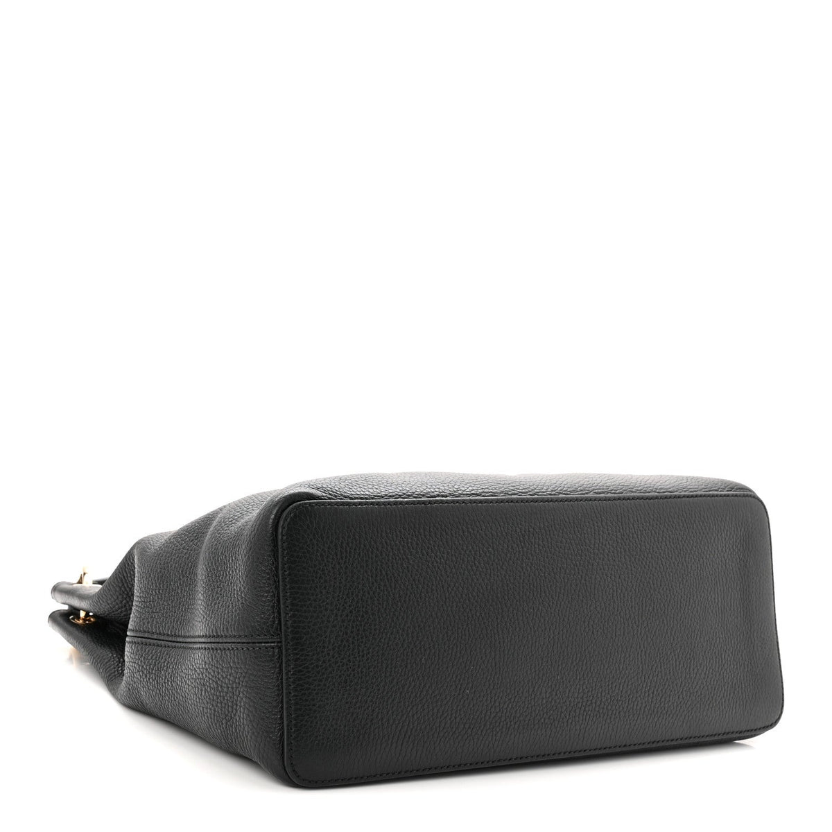 Pebbled Calfskin Large Soho Hobo Black