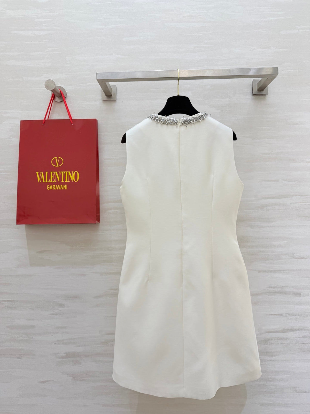 Valen Beaded Dress White Cotton 344754