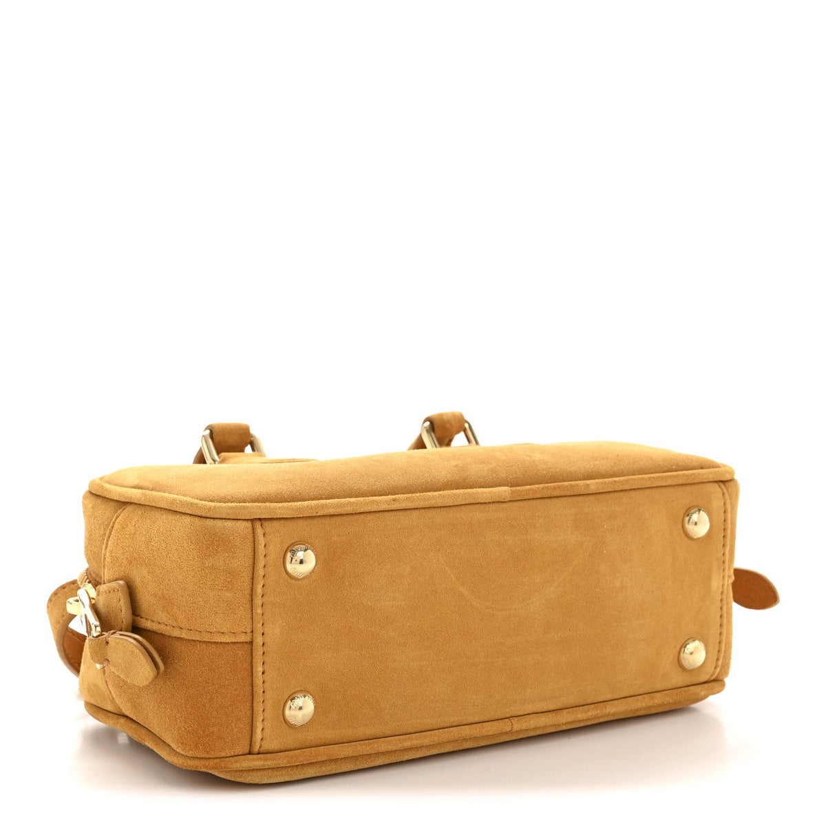 Suede Padded Regular Arcadie Top Handle Bag Whiskey