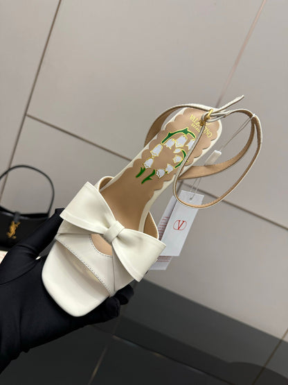 VT Bowow Sandal 95mm Ivory Leather