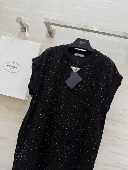 Prada 25 Diamond Dress Black Cotton