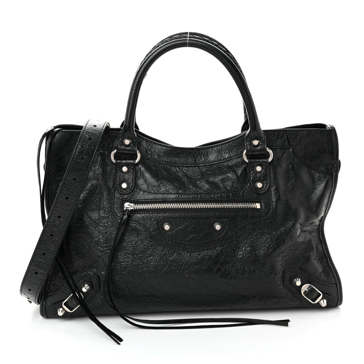 Agneau Classic Silver Hardware City Black