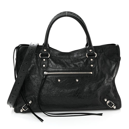 Agneau Classic Silver Hardware City Black