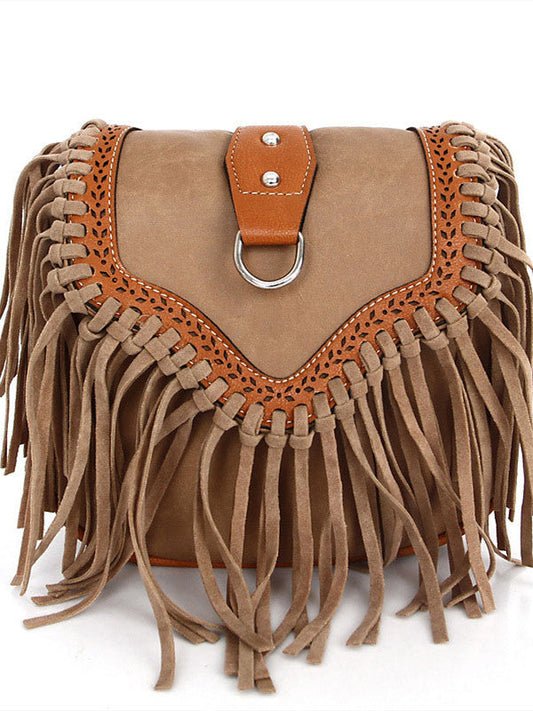 Womens' Pouch Tassel Shoulder Bag Vintage Handbag Crossbody Bags For Women Large Capacity Messenger Bags