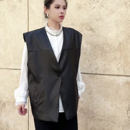 Ribbed Jacquard Solid Color Vest