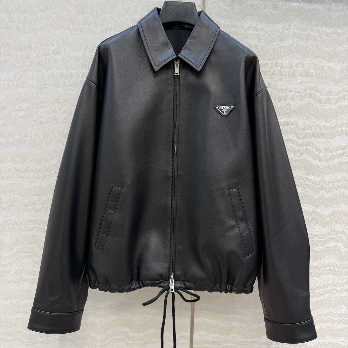 Prada Jacket Black Leather 341209