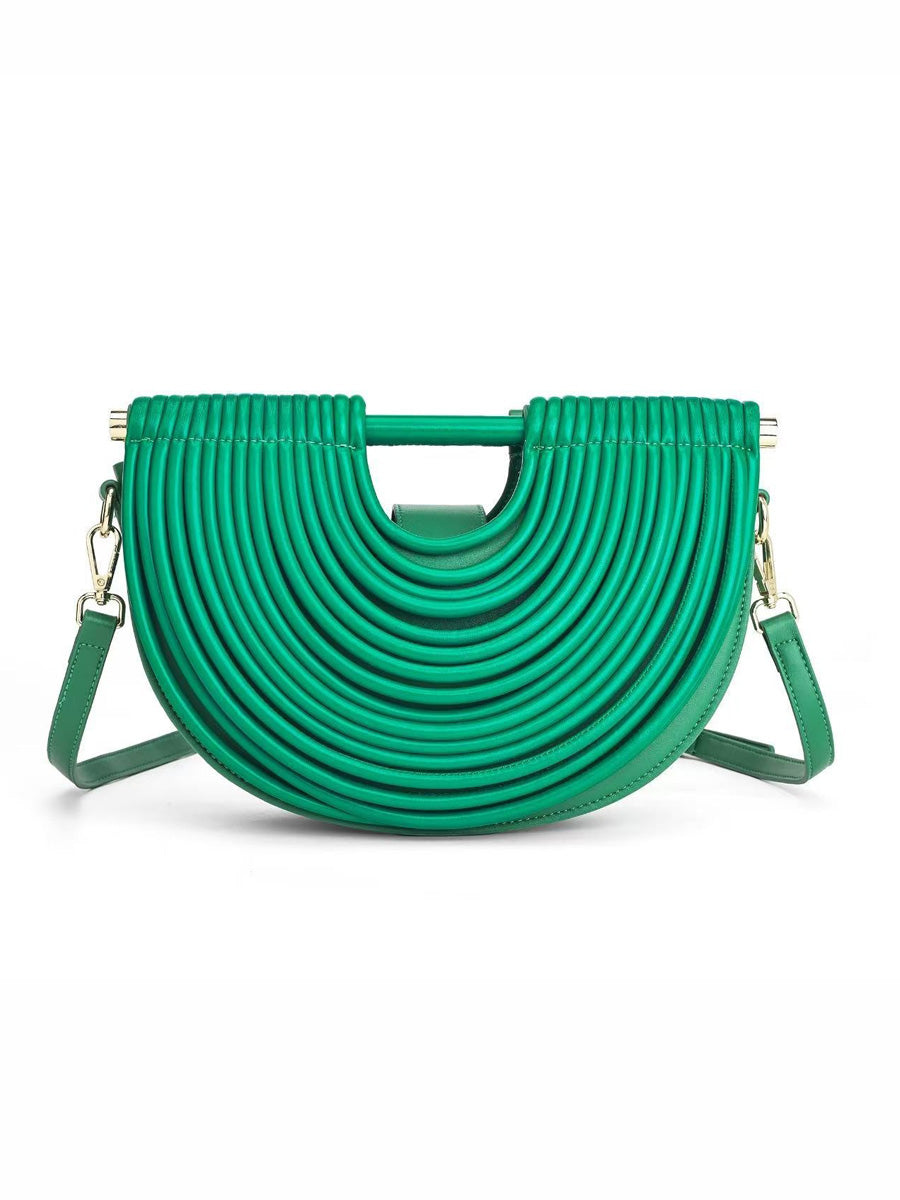 Raquel Semicircular Woven Bamboo Bag