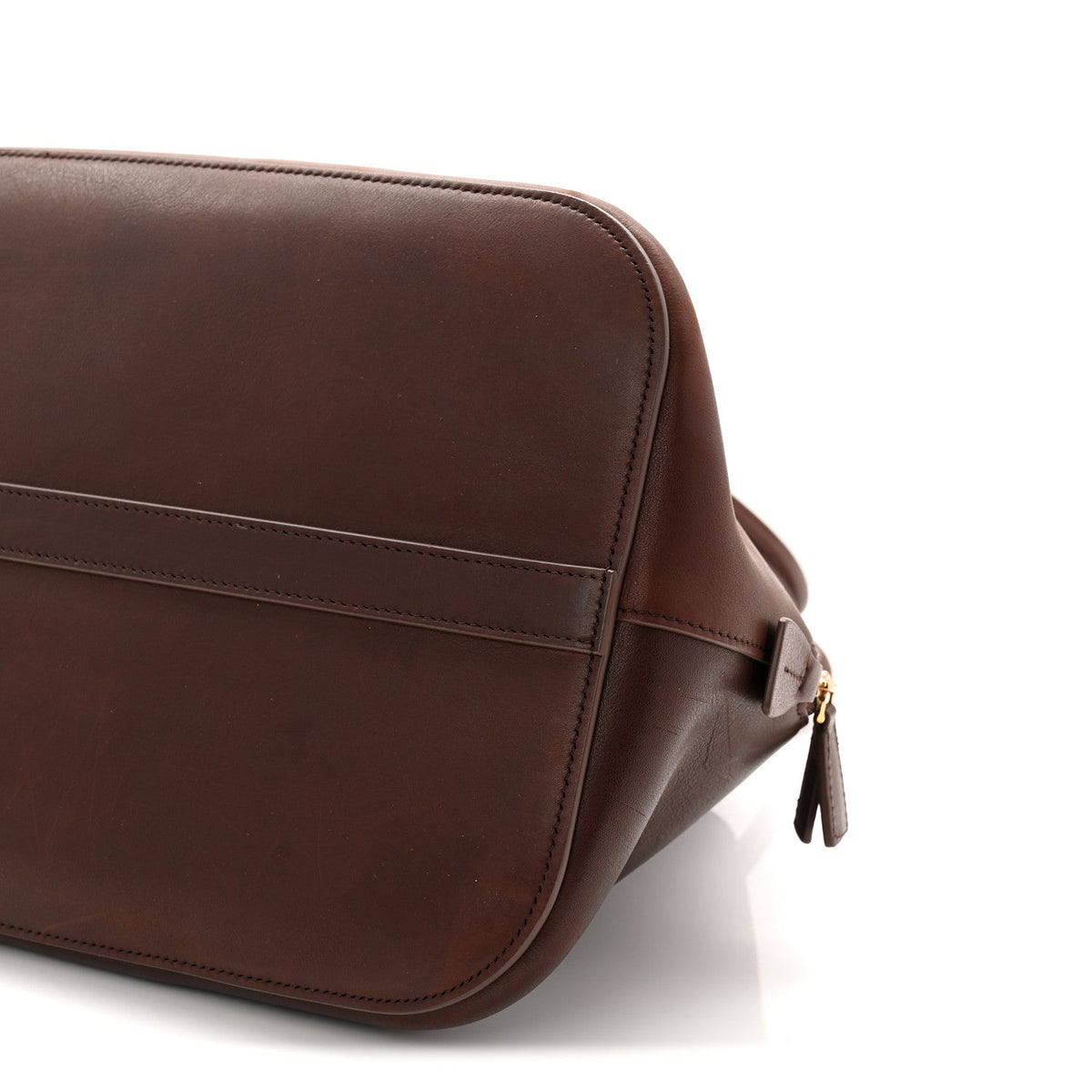 Polished Saddle Calfskin Large Devon Bag Burgundy