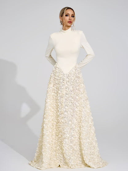 Elara Ivory Floral Maxi Dress