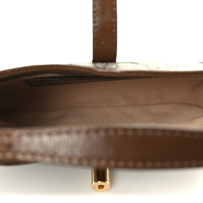 GG Supreme Monogram Azalea Calfskin Web Mini Jackie 1961 Hobo Beige Ebony Brown Sugar