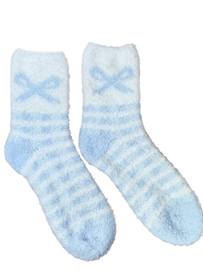 Rufia - Stripe Thickened Mid-calf Socks with Bow Patterns – 6 Colors