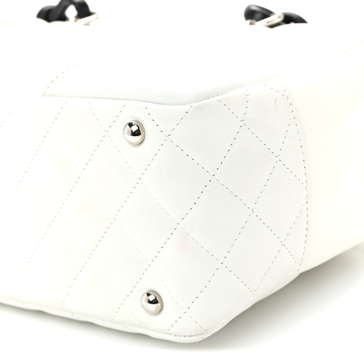 Calfskin Python Quilted Large Cambon Bowler White