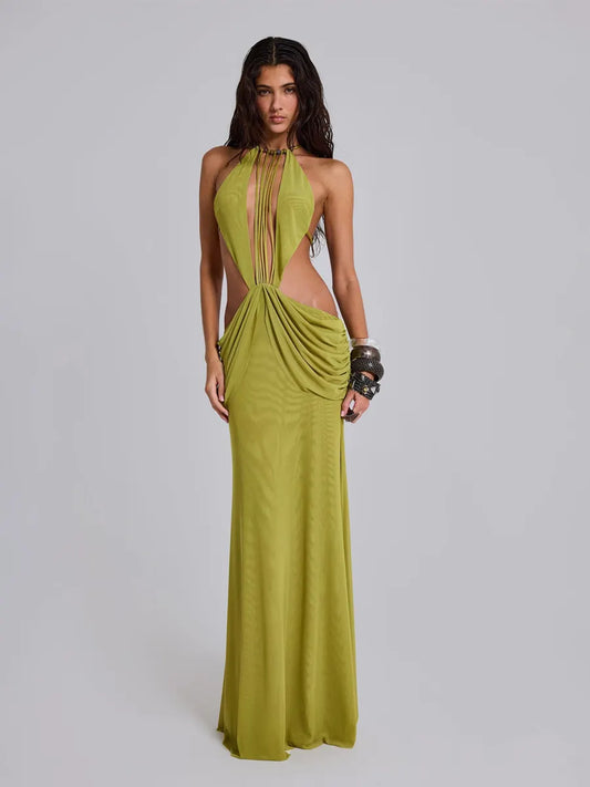 Sophia Floral V-Neck Pleated Cami Maxi Dress