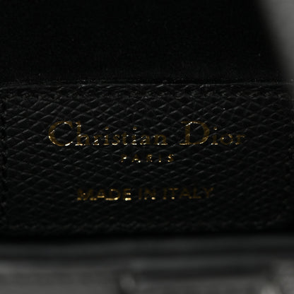 Grained Calfskin Mini Saddle Bag Black