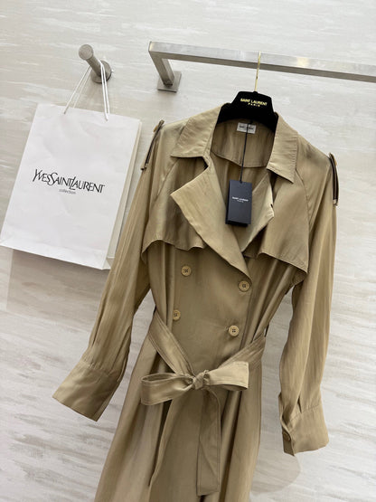 YSL 25 Windbreaker Jacket Beige Tencel