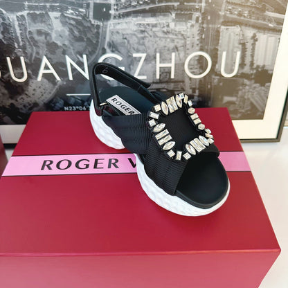 Viv Diamond Sandals Black Fabric 560521
