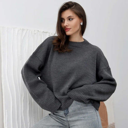 Solid Color Long Sleeve Knit Sweater