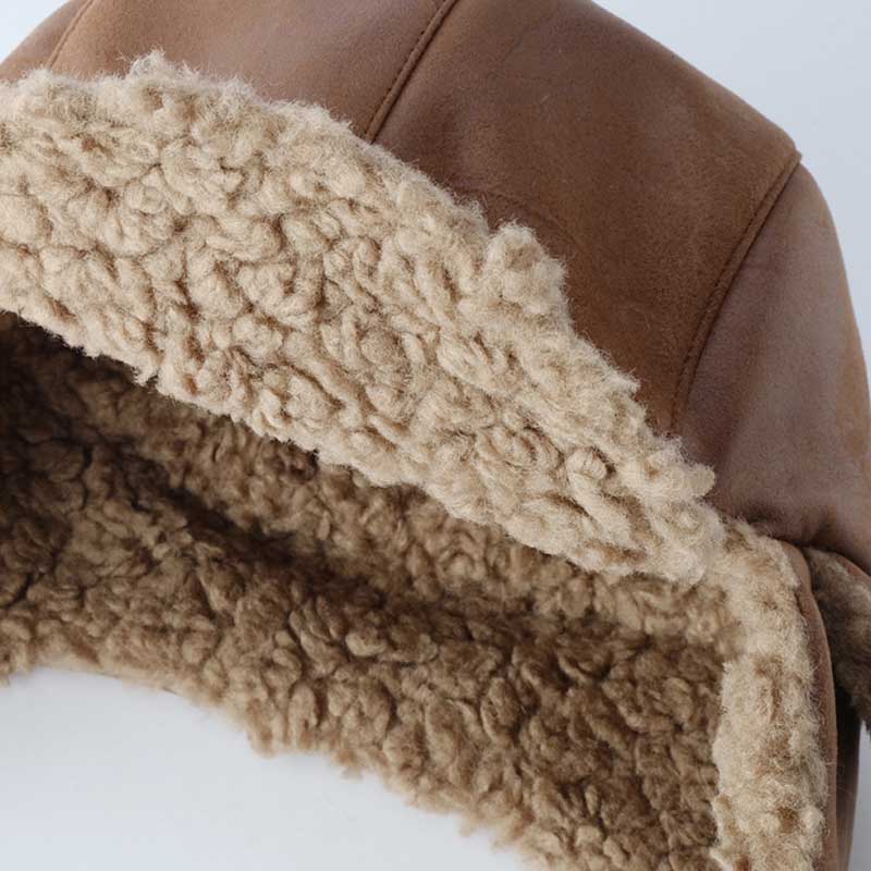 Vintage Distressed Suede Warm Winter Trapper Hat