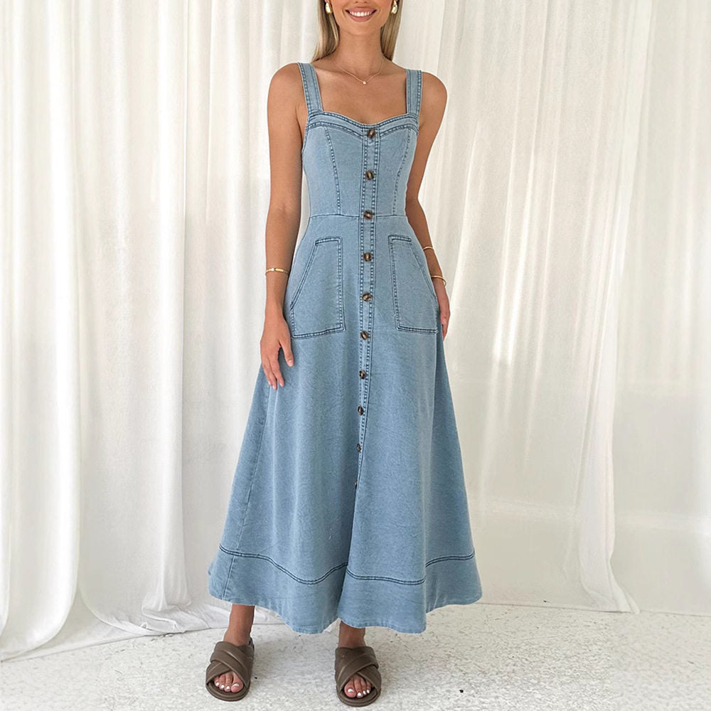 Denim Midi Tank Dress