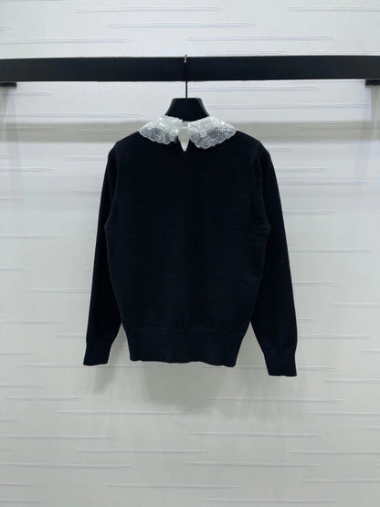 MIUMIU LACE-COLLAR SWEATER STYLE 816