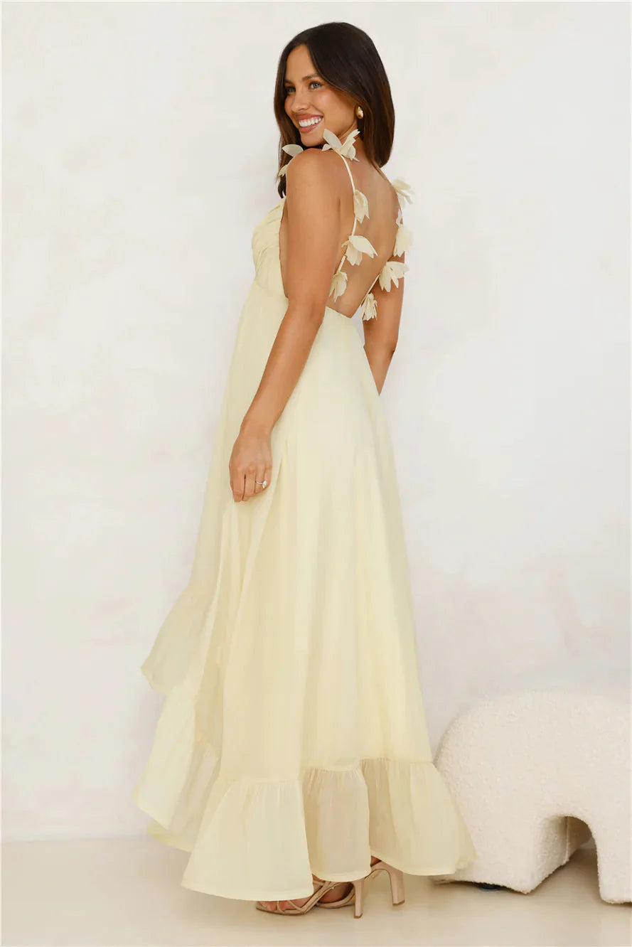 Floating On Florals Maxi Dress Yellow
