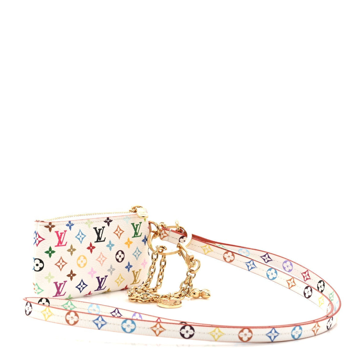 LV X TM Monogram Multicolor Phone Holder White