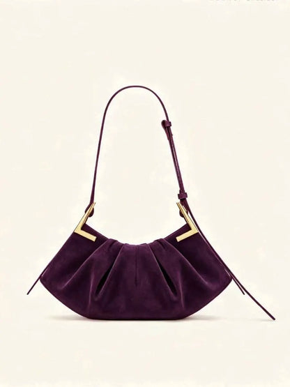 Ruby Velvet Pleated Handbag