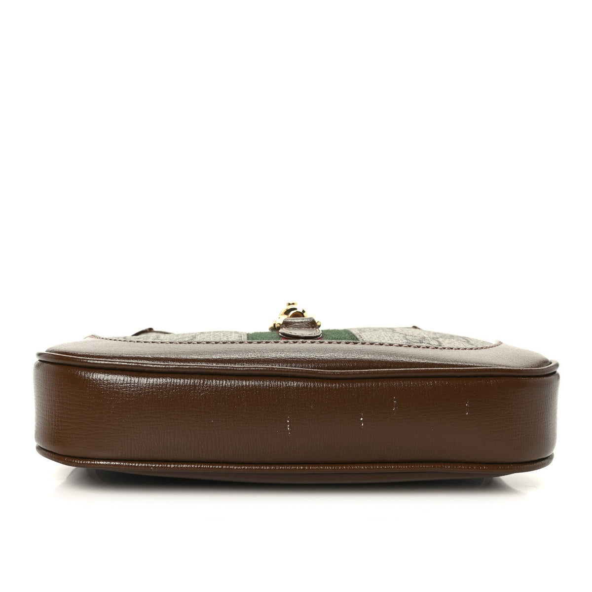 GG Supreme Monogram Azalea Calfskin Web Mini Jackie 1961 Hobo Beige Ebony Brown Sugar
