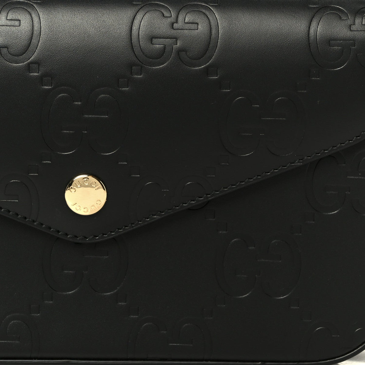 Gilbert Calfskin GG Super Mini Shoulder Bag Black