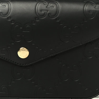 Gilbert Calfskin GG Super Mini Shoulder Bag Black