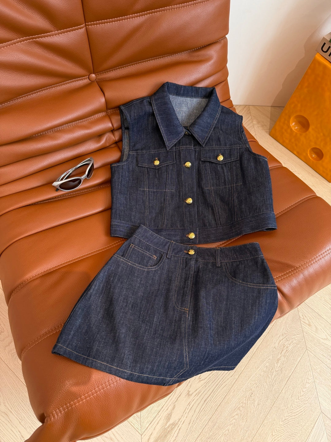 Celine 25 Denim Suit Blue Cotton