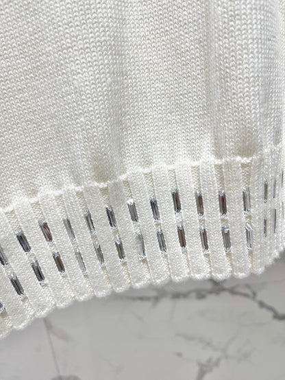 Fendi 25 Lazy-Style Crewneck Sweater White Cotton