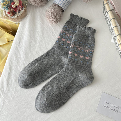 Rufia - Christmas Bow Patterned Warm Socks