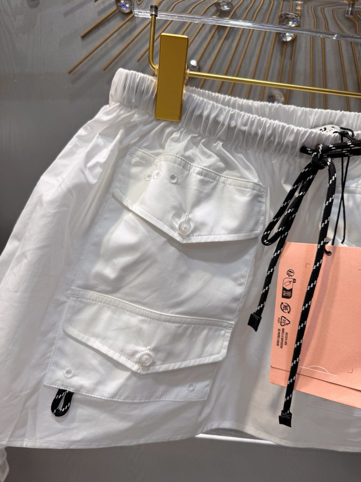 Miumiu 2026 Mini Skirt With Elasticated Waist White Cotton