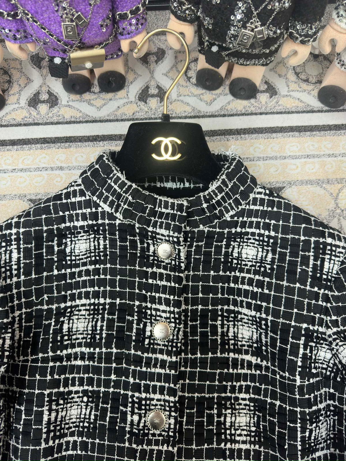 CC 25 Tweed Jacket Black Polyamide Cotton 251893