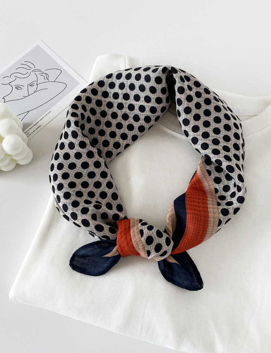 Elegant Flower Print Long Satin Scarf