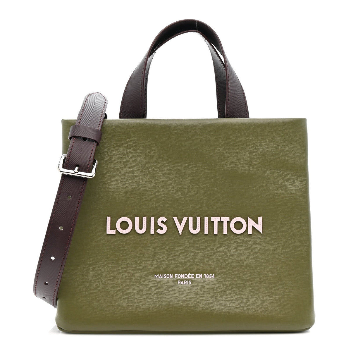Calfskin Mini Shopper Tote Khaki Green