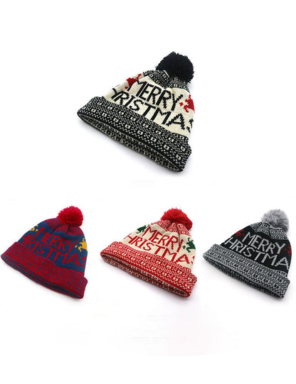 Trendy Thicken Plush Windproof Christmas Beanie Cap