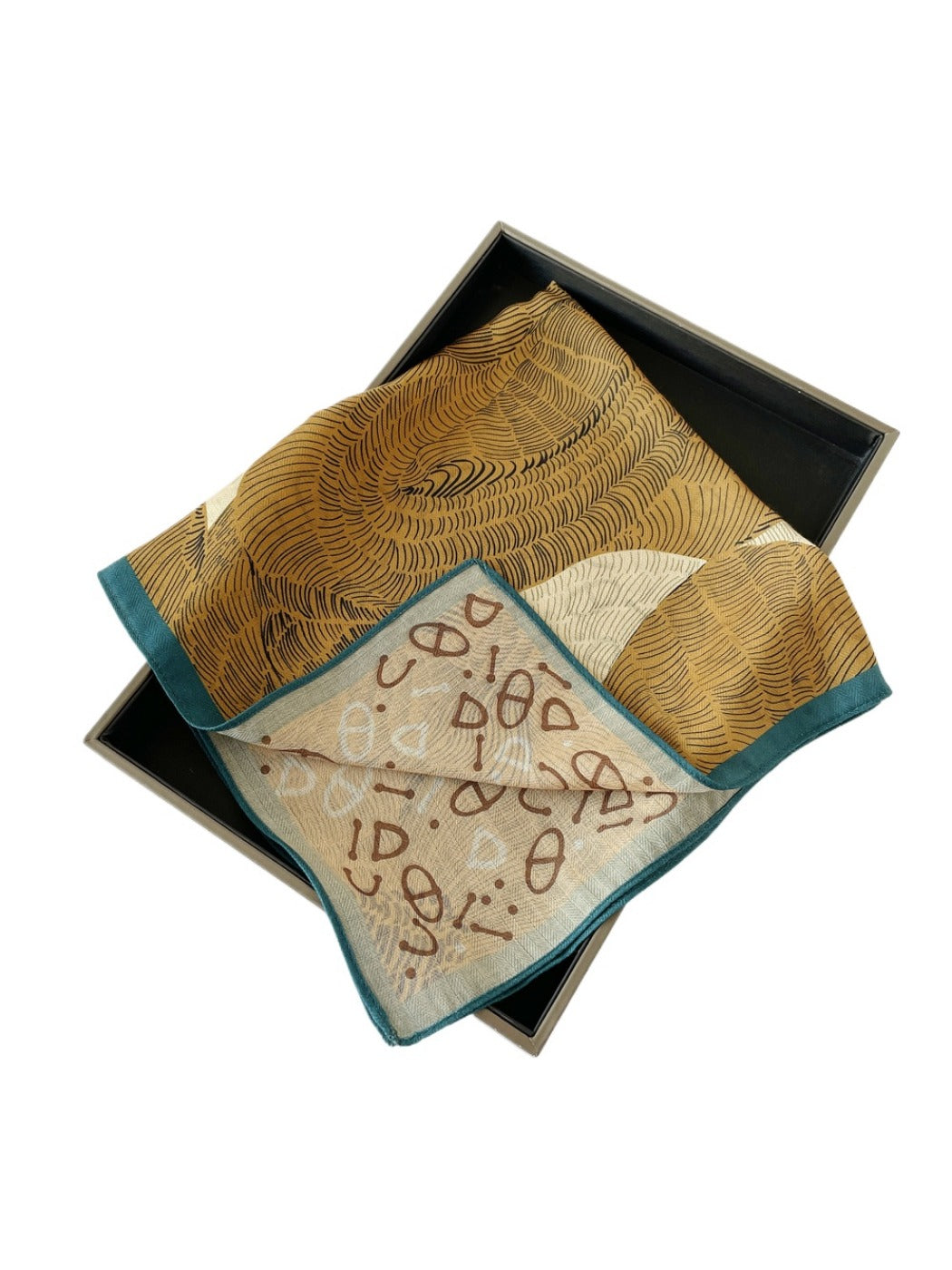 Scarvii - 24" Vintage Elegant Print Square Scarf - 6 Styles