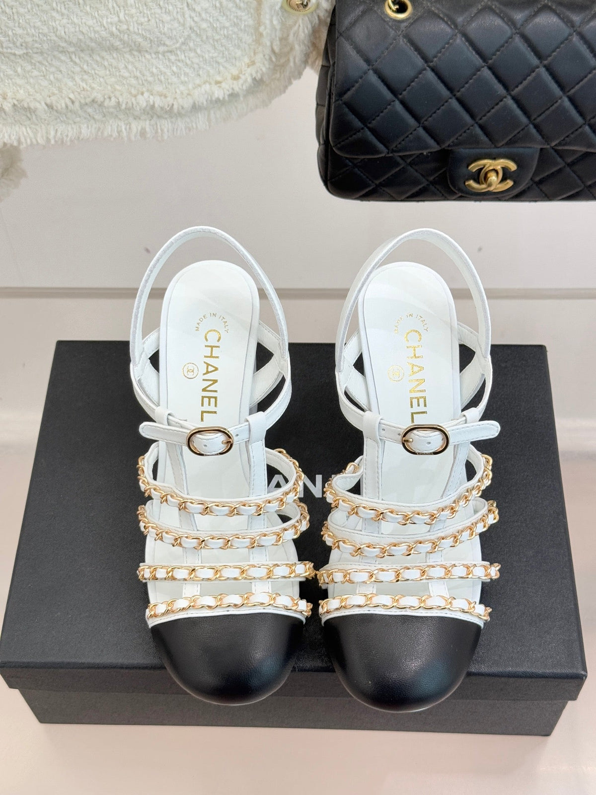 Cruise 25/26 Slingbacks 90mm Black White Lambskin