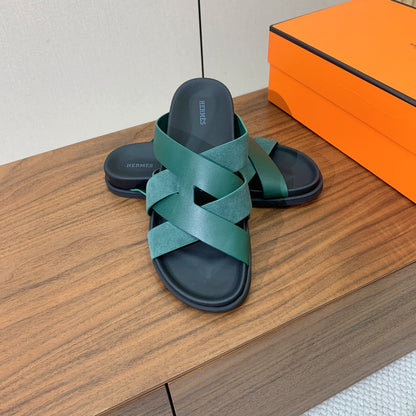 HM Kazimir Sandal Green Suede Calfskin 294028