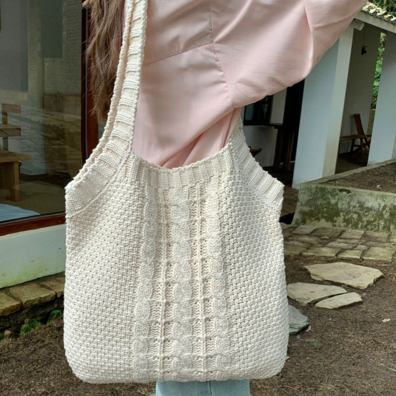 Crochet Tote Bag Woven Bag Twist Handbag