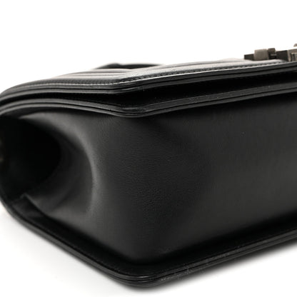 Lambskin Quilted Medium Boy Flap Black