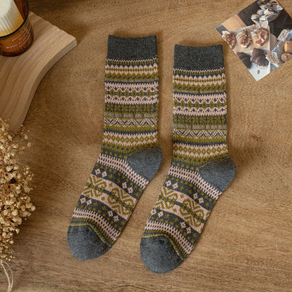 Rufia - Geometric Pattern Autumn Winter Socks