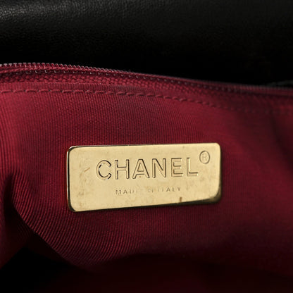 Lambskin Quilted Large Chanel 19 Flap Black