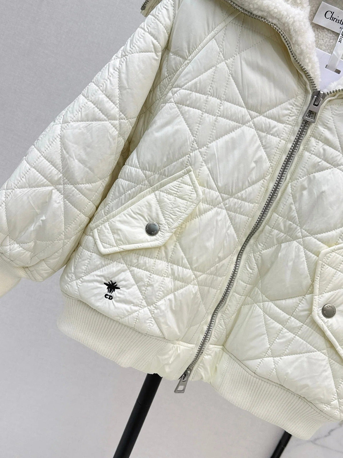 DIOR 25S COTTON JACKET WITH SHEARLING LINING 595