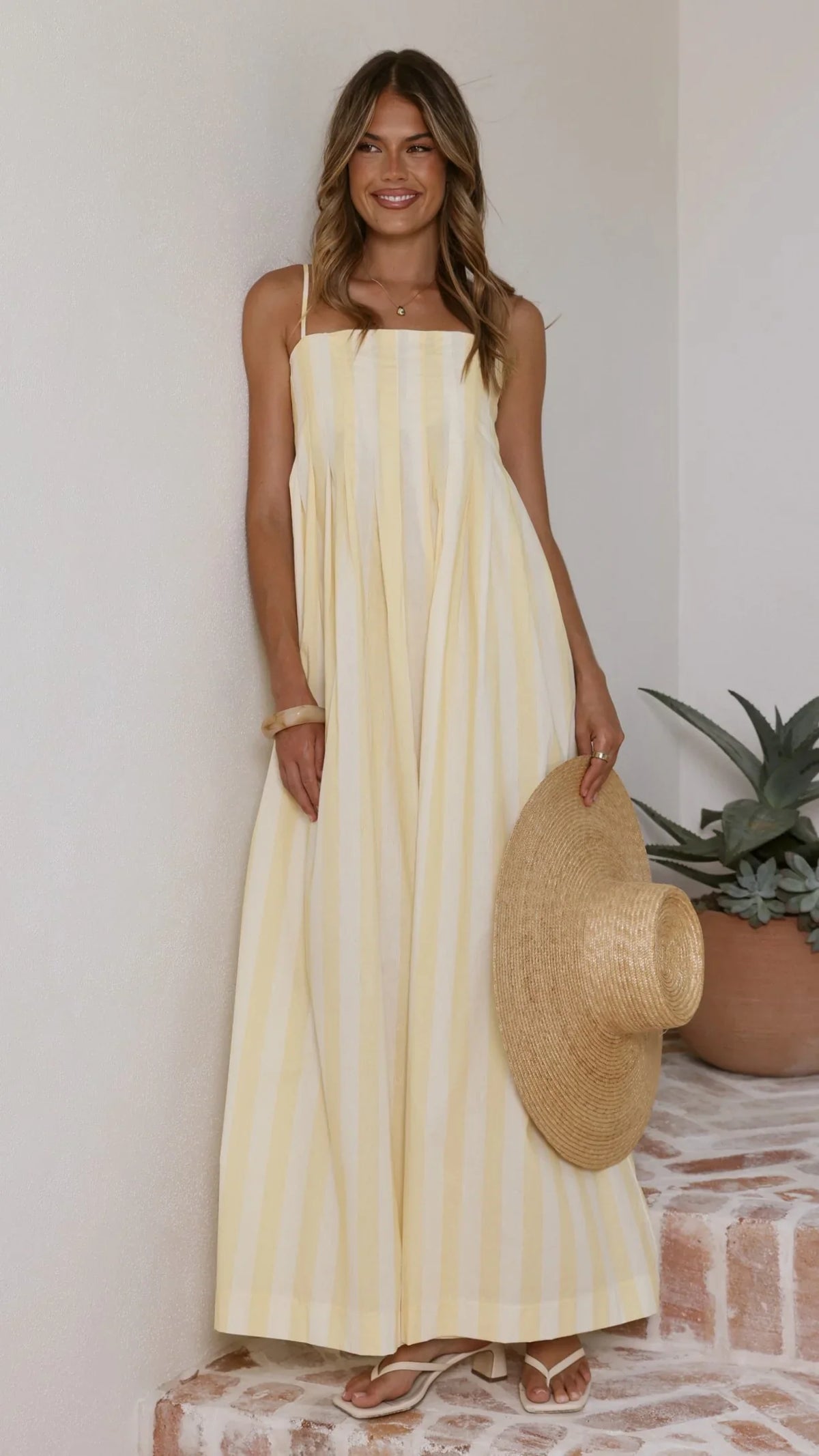 Pippa Maxi Dress - Yellow Stripe
